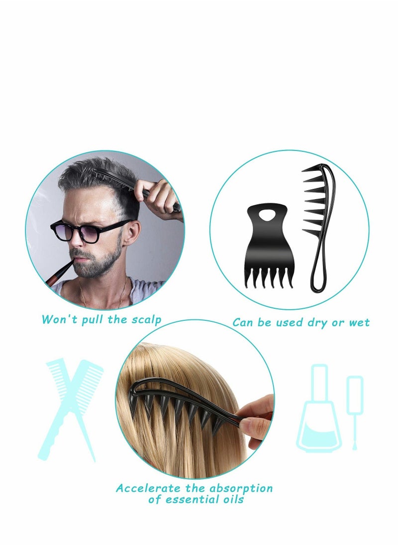 Men Styling Comb Set, Wide Teeth Fork Comb, Texture Comb, Fork Hair Comb Detangling Comb Afro Hair Combs Hair Coloring Combs Hairdresser Hair Comb for Women Men Wavy Long Curly Hair Care  - Image 3