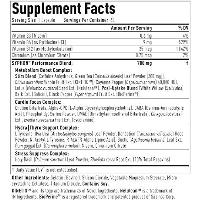 (CORE)ACTIVE Core Active Syphon Thermogenic Fat Burner for Men, Keto Pills, Advantra Z for Energy, Focus, Appetite Control, Increase Metabolism Muscle Toning Supplements, Weight Loss Pills for Women - 60 Capsules - Image 2