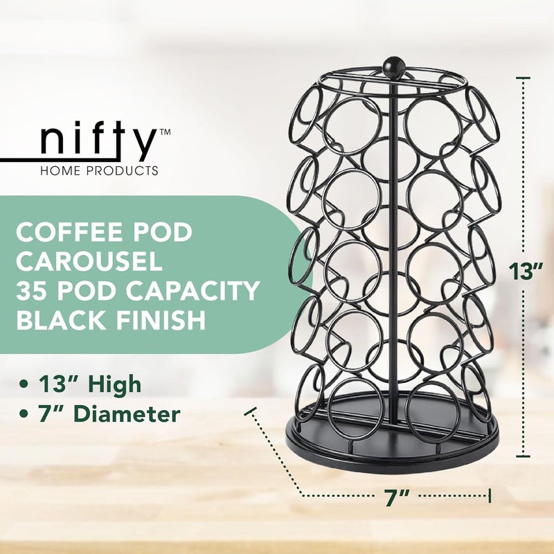 Nifty Solutions K-Cup Carousel - Black, Holds 35 K-Cups, 7" x 13" for Kitchen and Office - Image 2