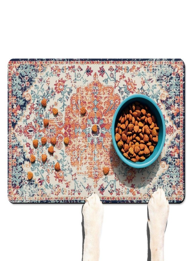Ideasonna Absorbent Pet Dog Bowl Mat for Food and Water, Pet Cat Food Feeding Mat with Non Slip Rubber Backing, Dog Food Mats for Floors Waterproof, 12"x20" - Image 1
