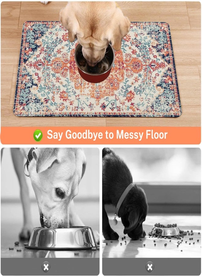 Ideasonna Absorbent Pet Dog Bowl Mat for Food and Water, Pet Cat Food Feeding Mat with Non Slip Rubber Backing, Dog Food Mats for Floors Waterproof, 12"x20" - Image 3