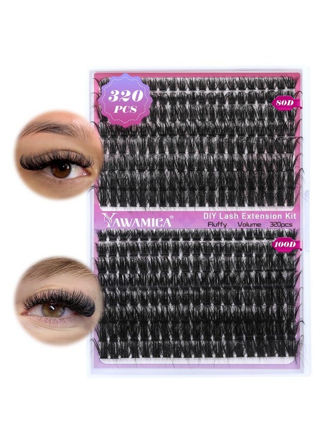 Fluffy Volume Lash Clusters 320Pcs Diy Lash Extension 1020Mix D Curl Eyelash Clusters 80D+100D Wispy Individual Lashes Cluster Eyelash Extensions Diy Lash At Home By Yawamica - pzsku/Z6E2DBFF6DCBD5EAC8A8BZ/45/_/1707975593/ebd9e552-4c89-47d4-9f3f-a7144188354c