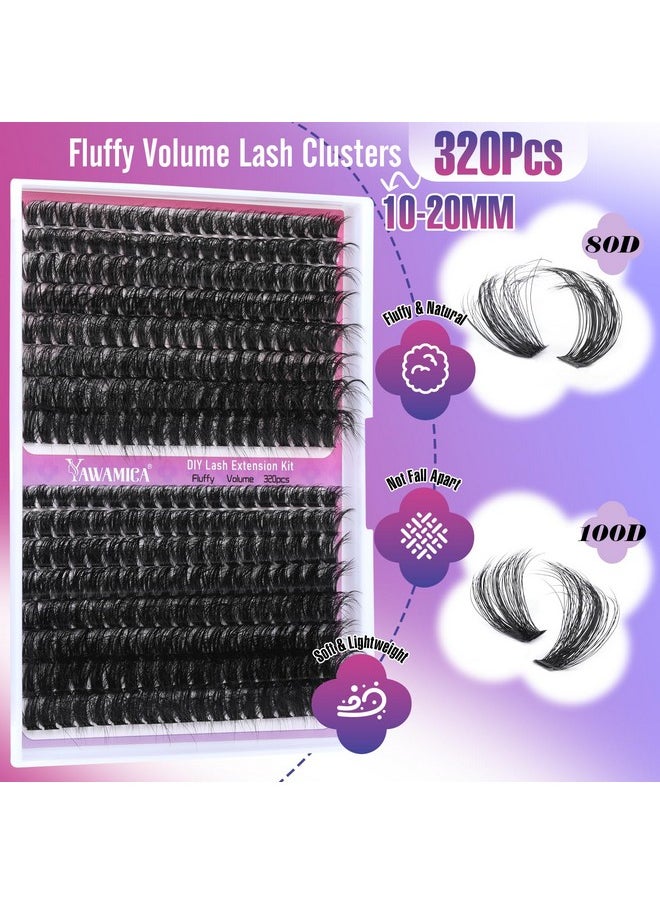 Fluffy Volume Lash Clusters 320Pcs Diy Lash Extension 1020Mix D Curl Eyelash Clusters 80D+100D Wispy Individual Lashes Cluster Eyelash Extensions Diy Lash At Home By Yawamica - pzsku/Z6E2DBFF6DCBD5EAC8A8BZ/45/_/1707975598/6818198b-81b0-4700-b9c1-76291334faff