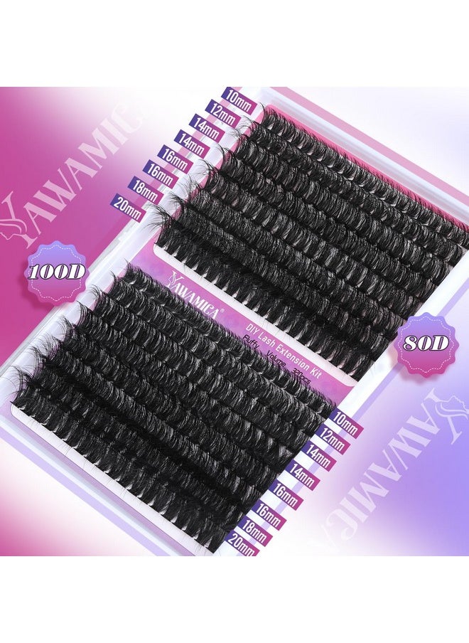 Fluffy Volume Lash Clusters 320Pcs Diy Lash Extension 1020Mix D Curl Eyelash Clusters 80D+100D Wispy Individual Lashes Cluster Eyelash Extensions Diy Lash At Home By Yawamica - pzsku/Z6E2DBFF6DCBD5EAC8A8BZ/45/_/1707975604/2a11e6fe-6a8e-4419-a898-eaea8bd2ac4d