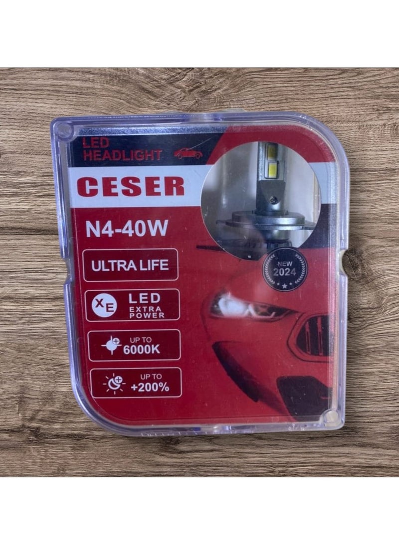 طقم لمبات ليد سيزر 880 فائقة السطوع للسيارات مع شريحة نحاسية للتبريد - إضاءة أمامية بيضاء بقوة 40 واط، 6000 كلفن، عمر افتراضي طويل، إضاءة أعلى بنسبة 200%، مقاومة للماء - Image 2