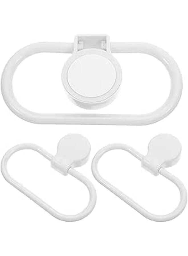 Wall Mounted Towel Ring Holder Adhesive Plastic Rack For Bathroom Kitchen Storage White - Image 1