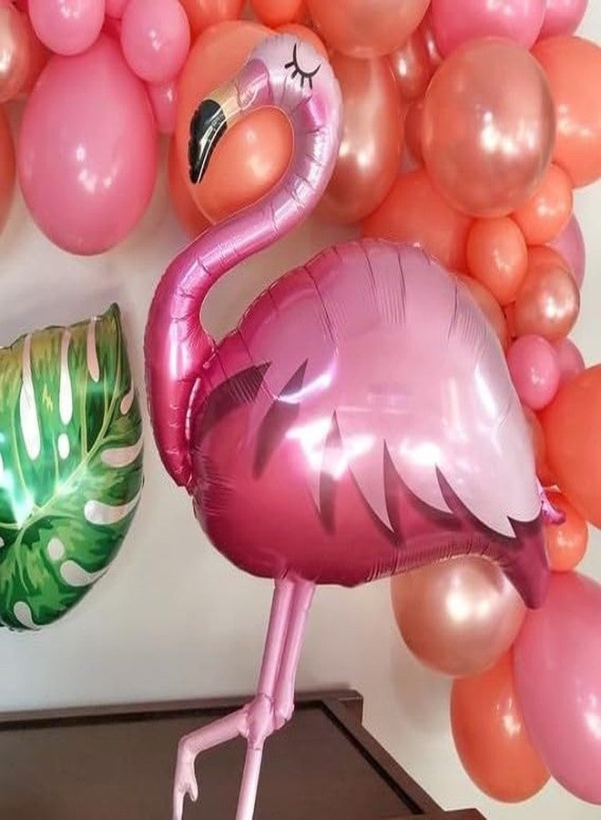 Shimmers Flamingo Theme Foil Balloon Set - Pink Flamingo, Heart & Printed Balloons - Tropical B'day Decoration Kit for Girls, Women, Summer Celebration, Baby Shower, Bachelorette & Room Decor - Image 3