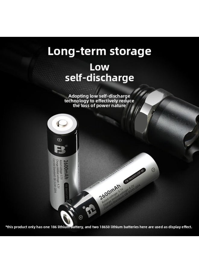 Standard (FB)18650 Cylindrical Rechargeable Battery Suitable For Handheld Stabilizer/strong Light Flashlight/small Wind-Color:Battery + Charger Suit (2 Batteries +1 Charger)