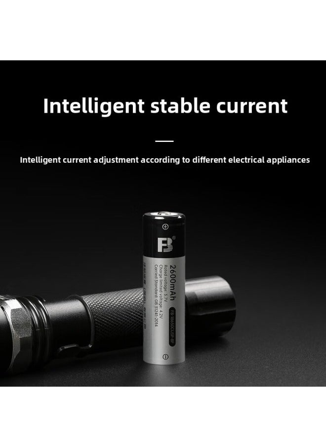 Standard (FB)18650 Cylindrical Rechargeable Battery Suitable For Handheld Stabilizer/strong Light Flashlight/small Wind-Color:Battery + Charger Suit (2 Batteries +1 Charger)