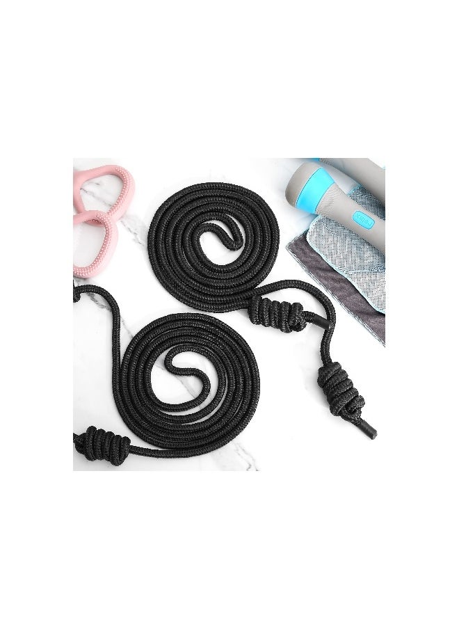 Generic Fitness Flow Double Braid Jump Rope with Cloth Bags, Adjustable Length for Freestyle Skipping, Ideal for Men and Women, Home Gym Indoor/Outdoor, 9 ft (Black, 1 Piece)  - Image 2