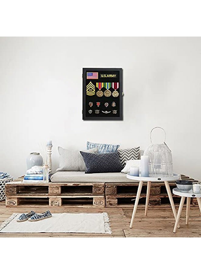 Verani Pin Display Case - 11x14 Pin Collection Display with 98% Uv Protection Acrylic Door for Military Medals, Beach Tags, Jewelry Pins, Pin Gift, Insignia Ribbons, Pin Enthusiast Collectibles, Black - Image 5