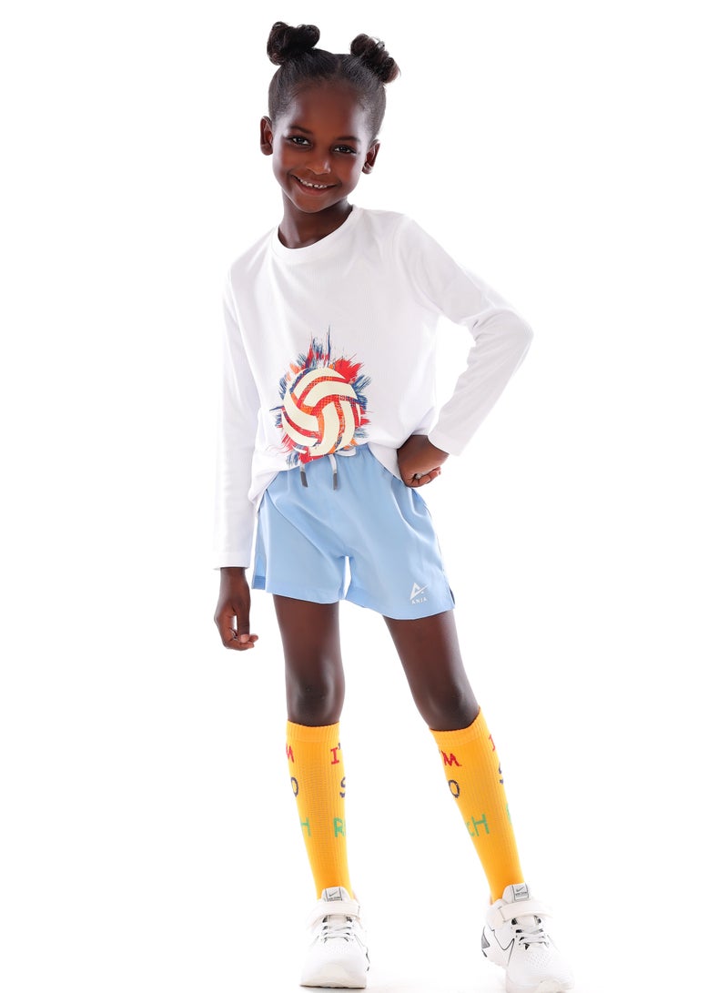 ANJA Girls' Light Blue Sport Shorts – Comfortable, Stylish Design - Image 4