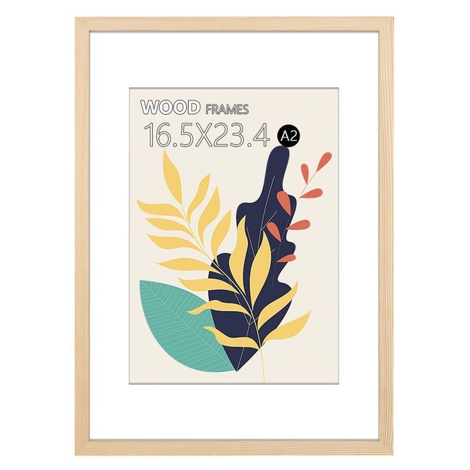 A2 POSTER FRAME165X234IN 42X594CM NATURAL WOOD PICTURE FRAMES WITH POLISHED PLEXIGLASSEASY TO HANGDISPLAY PICTURE A2 WITHOUT MAT OR A3 WITH MAT FOR WALL MOUNTING HORIZONTALLY AND VERTICALLY