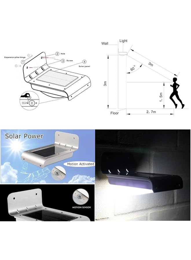 erorex 16 Led Solar Power Motion Sensor Garden Lamp Yard Light Path Light Wall Lamp With Sound Sensor - Image 5