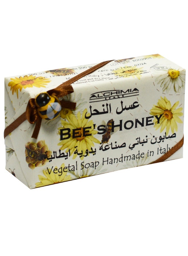 Alchimia Vegetal Soap Honey 200G | Nourishing Italian Soap | Natural Honey Extract| Moisturizing and soothing properties | Suitable for use on all skin types - Image 1