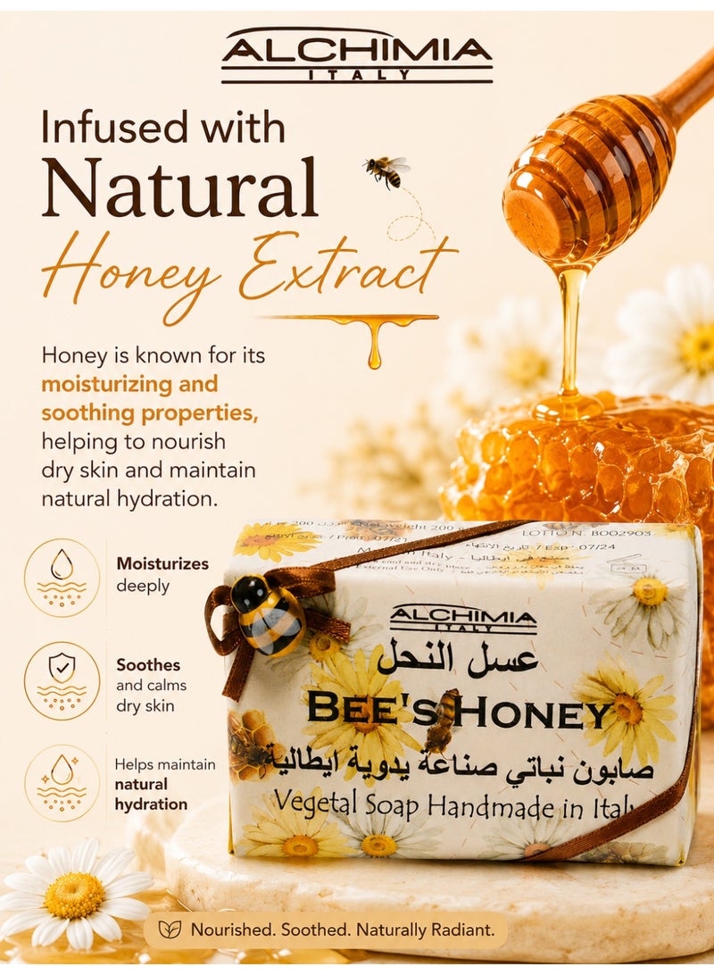 Alchimia Vegetal Soap Honey 200G | Nourishing Italian Soap | Natural Honey Extract| Moisturizing and soothing properties | Suitable for use on all skin types - Image 4