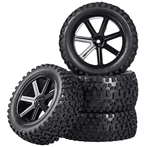 Aimrock 12mm Hex 22 PreGlued RC Buggy Wheels and Tires Out Dia 35 for 110 112 114 116 OffRoad RC Buggy Truck Set of 4 - Image 1