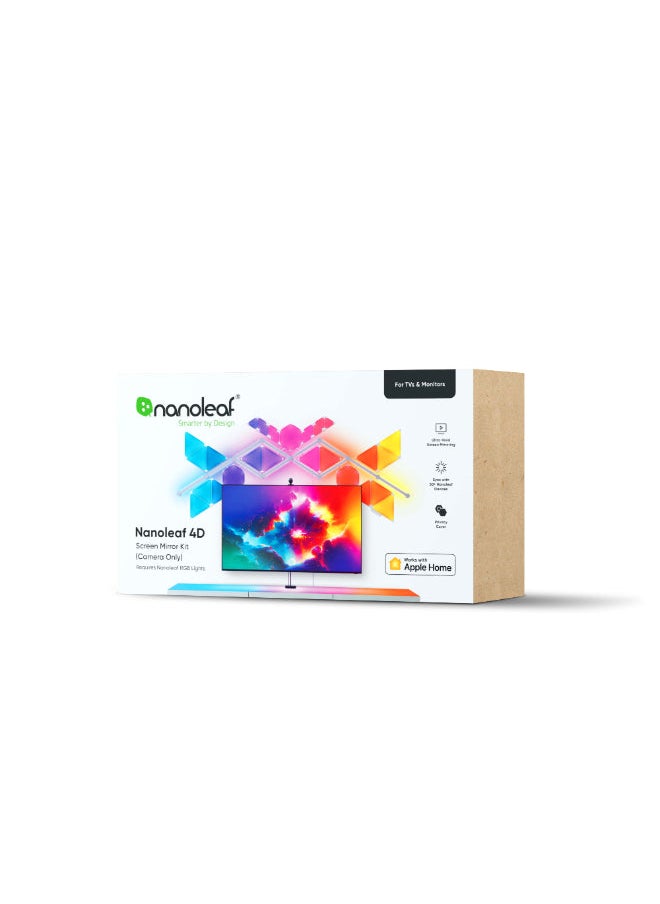 Nanoleaf - طقم كاميرا وحامل شاشة تلفزيون رباعي الأبعاد | تأثير إضاءة خلفية لشاشة التلفزيون، وحدة تحكم + حامل كاميرا فقط، (لا يشمل شريط الإضاءة)، Music React، يعمل مع Apple HomeKit، Alexa، Google، SmartThings - Image 1