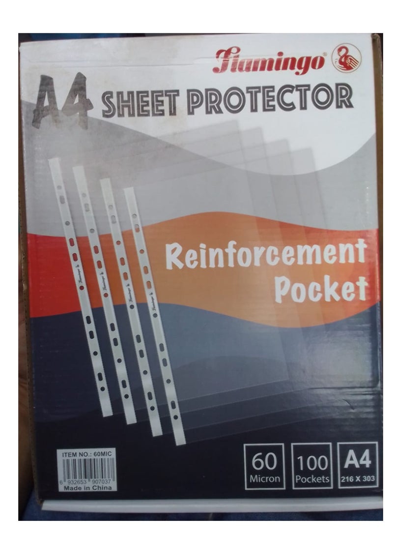FLAMINGO Flamingo A4 Sheet Protector 60 micron pack of 100 sheet  - Image 1