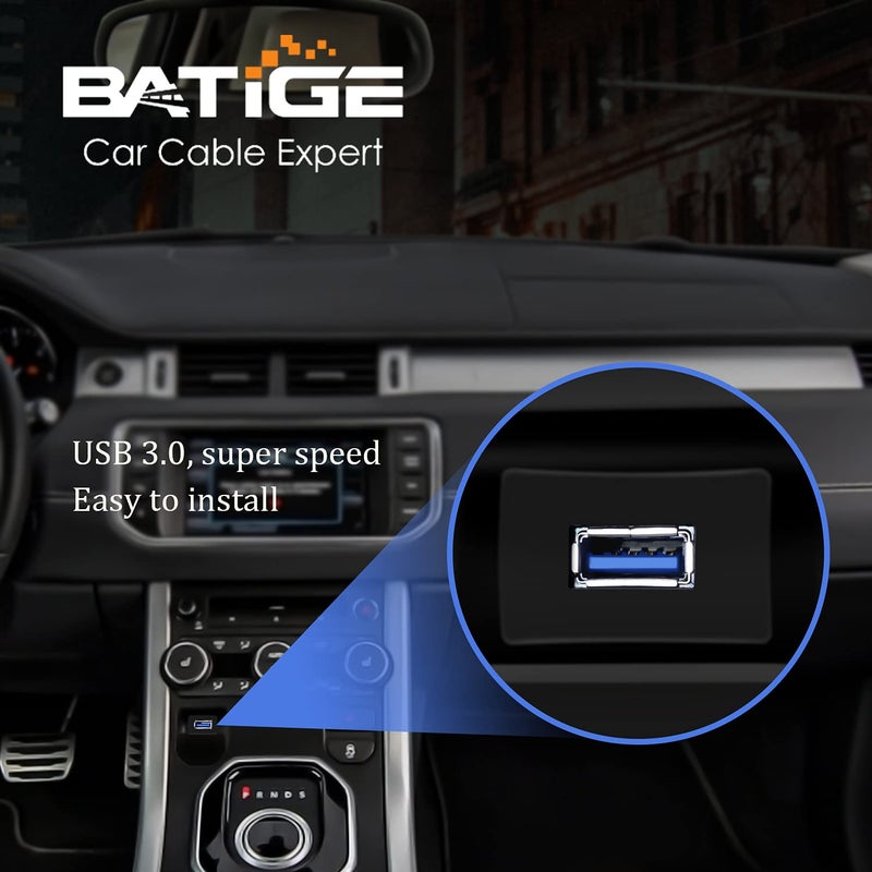 BATIGE Square Single Port USB 3.0 Panel Flush Mount Extension Cable with Buckle for Car Truck Boat Motorcycle Dashboard 3ft - Image 2