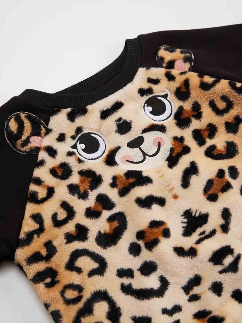 Denokids Plush Leopard Girl Tracksuit  - Image 5