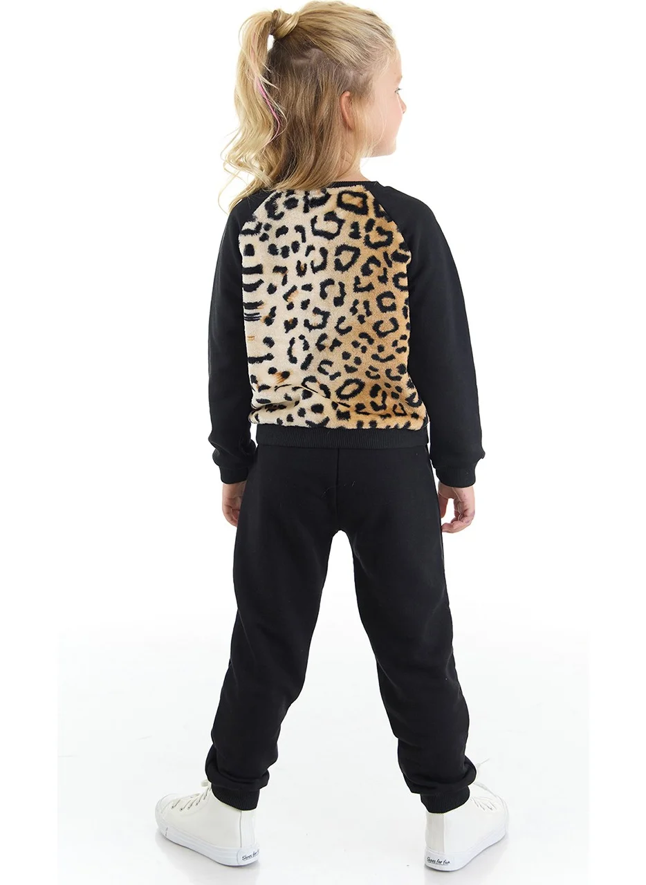 Denokids Plush Leopard Girl Tracksuit
