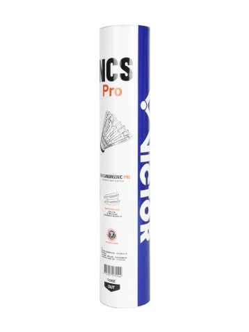 Victor فيكتور كاربونسونيك برو NCS PRO ريش طائرة للبادمنتون، أبيض، عبوة من 6، سرعة-76، تصميم خفيف الوزن متين، طيران سريع ومستقر، رياضات داخلية وخارجية - Image 1