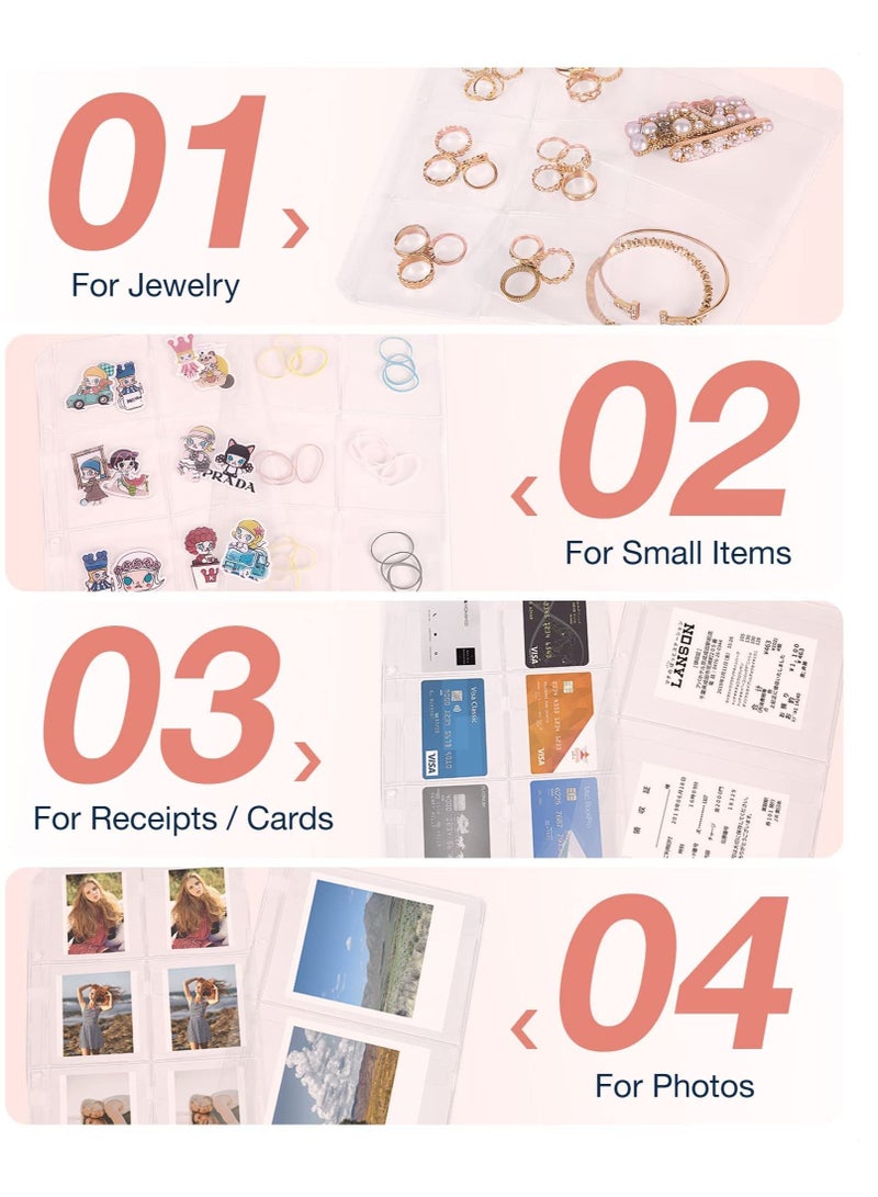 KASTWAVE Jewelry Travel Organizer Case, Transparent Jewelry Storage Book Ring Binder Jewelry Bags Clear Booklet Zipper Pouch Bag for Necklaces, Earrings, Rings, Bracelets - Image 2