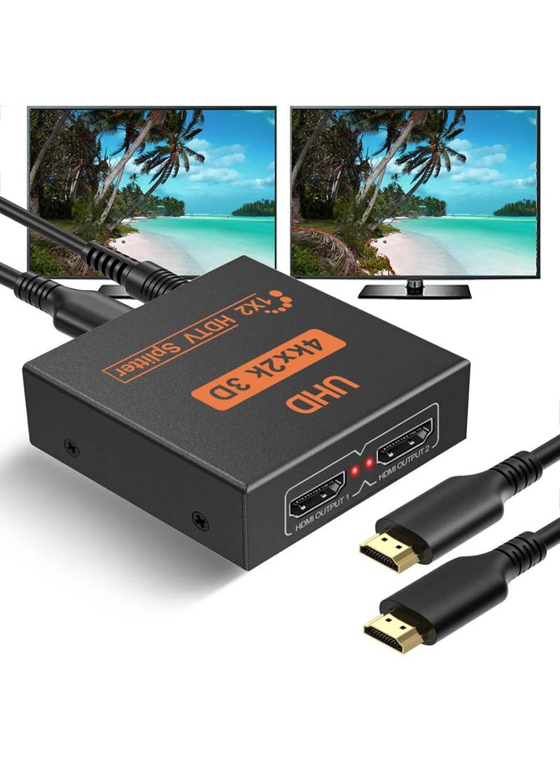 Seayoo HDMI Splitter 1 in 2 out, 4K Splitter for 2 Monitors, Multi HDMI Adapter for PC, Laptop, HDTV, Projector, 1 Input 2 Outputs, No Extension - Image 1