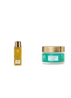 Forest Essentials Delicate Facial Cleanser Saffron And Neem 50Ml And Pure Aloe Vera Light Hydrating Gel 50G  - Image 1