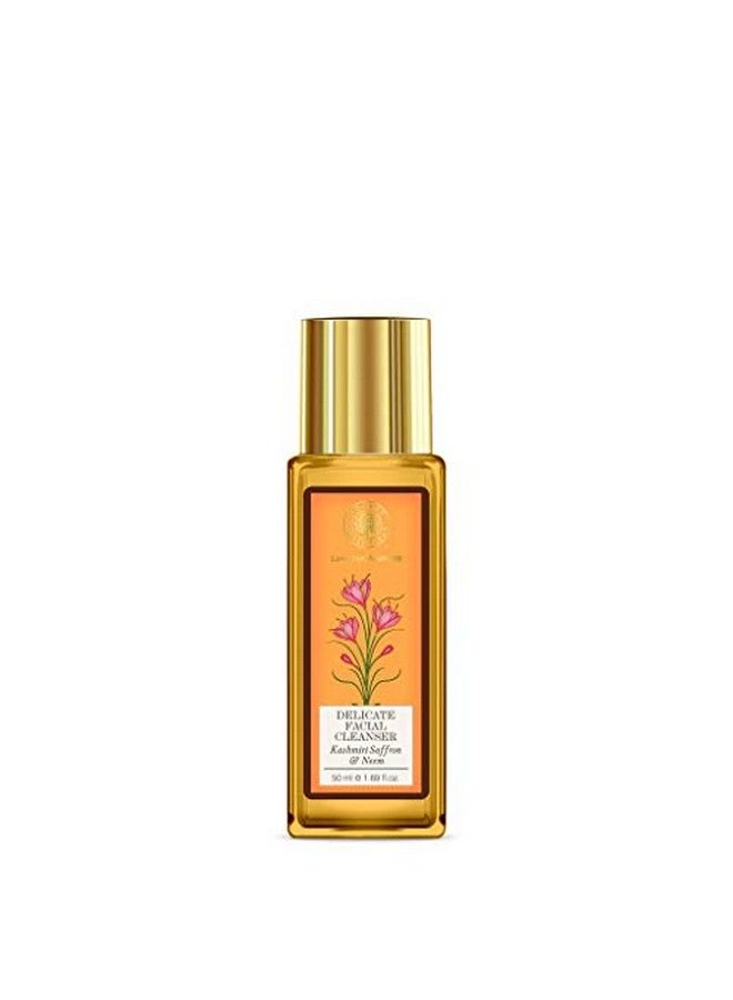 Forest Essentials Delicate Facial Cleanser Saffron And Neem 50Ml And Pure Aloe Vera Light Hydrating Gel 50G - Image 3