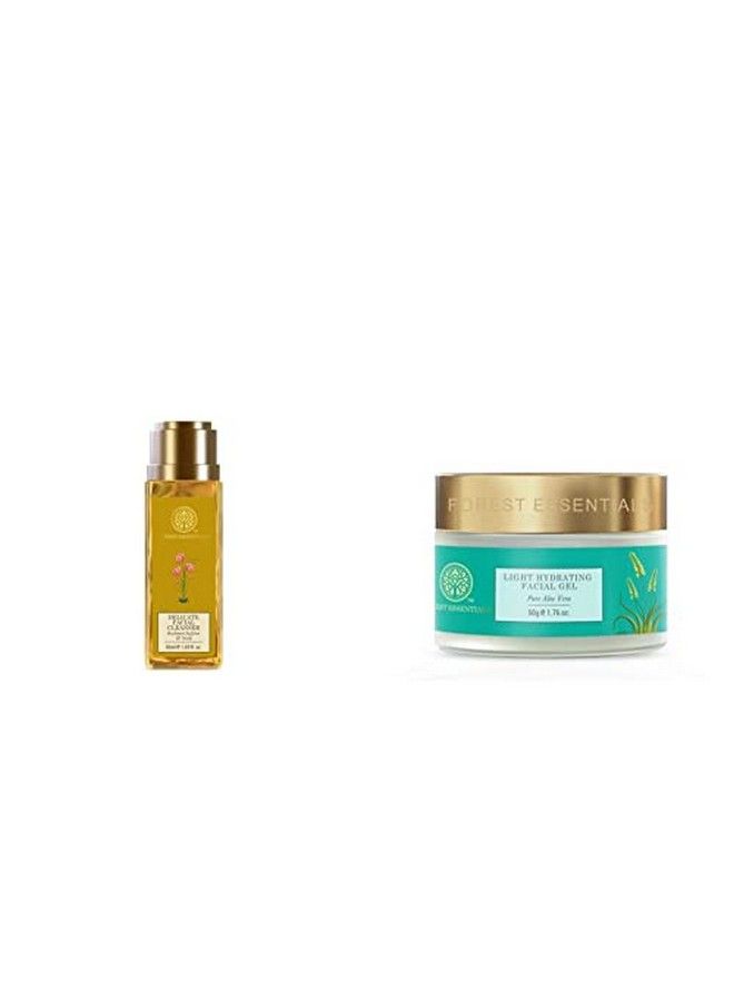 Forest Essentials Delicate Facial Cleanser Saffron And Neem 50Ml And Pure Aloe Vera Light Hydrating Gel 50G - Image 2