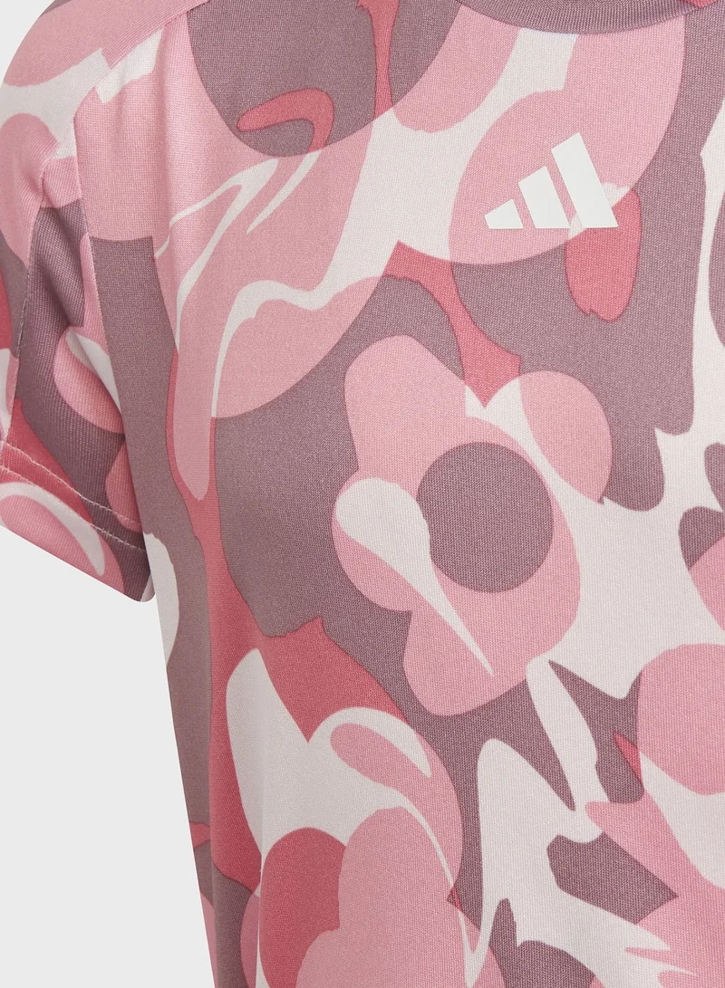 Adidas Kids Train Essential All Over Printed T-Shirt