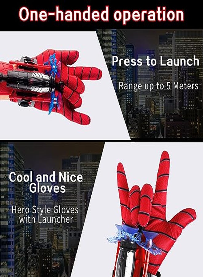 1 Set Spider Launcher Glove, Spider Gloves Spider Web Spider Toy Kids Web Shooter Hero Toy Glove Spider Cosplay Suction Cup Sponge Balls Spider Props - Image 1
