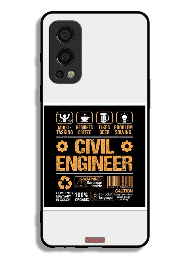 Tolwak OnePlus Nord 2 5G Protective Case Cover Civil Engineer Sticker - Image 2