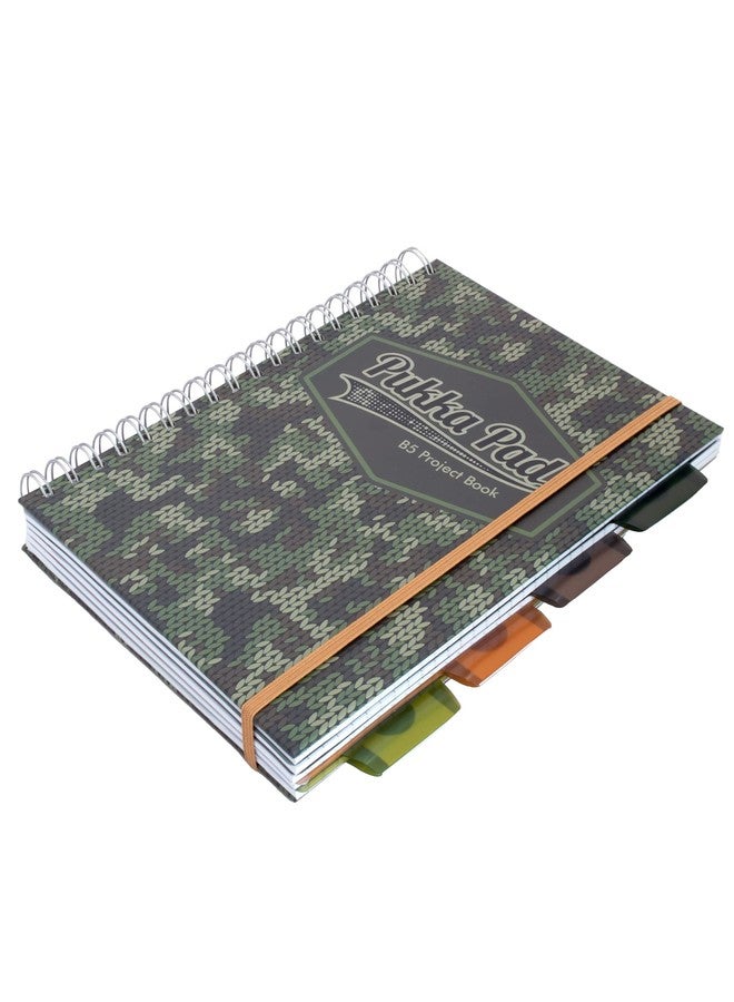 Pukka Pad 5 Subject Spiral Notebook 3-Pack - 200 Pages, 100 Sheets of 80GSM Paper with Repositionable Dividers & Perforated Edges for School & Office Planning & Organization - B5-7 X 10, Camo - Image 5