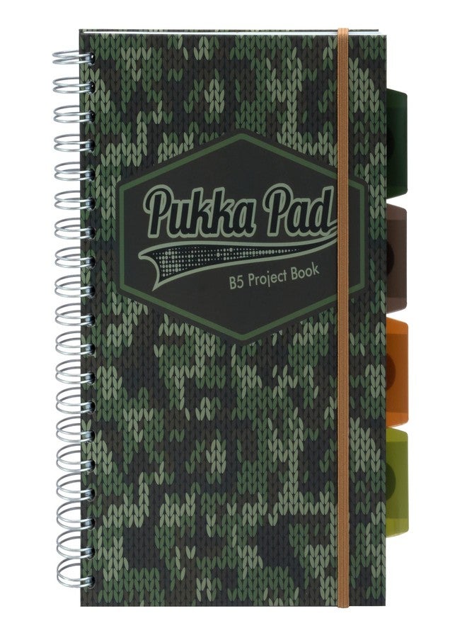 Pukka Pad 5 Subject Spiral Notebook 3-Pack - 200 Pages, 100 Sheets of 80GSM Paper with Repositionable Dividers & Perforated Edges for School & Office Planning & Organization - B5-7 X 10, Camo - Image 2