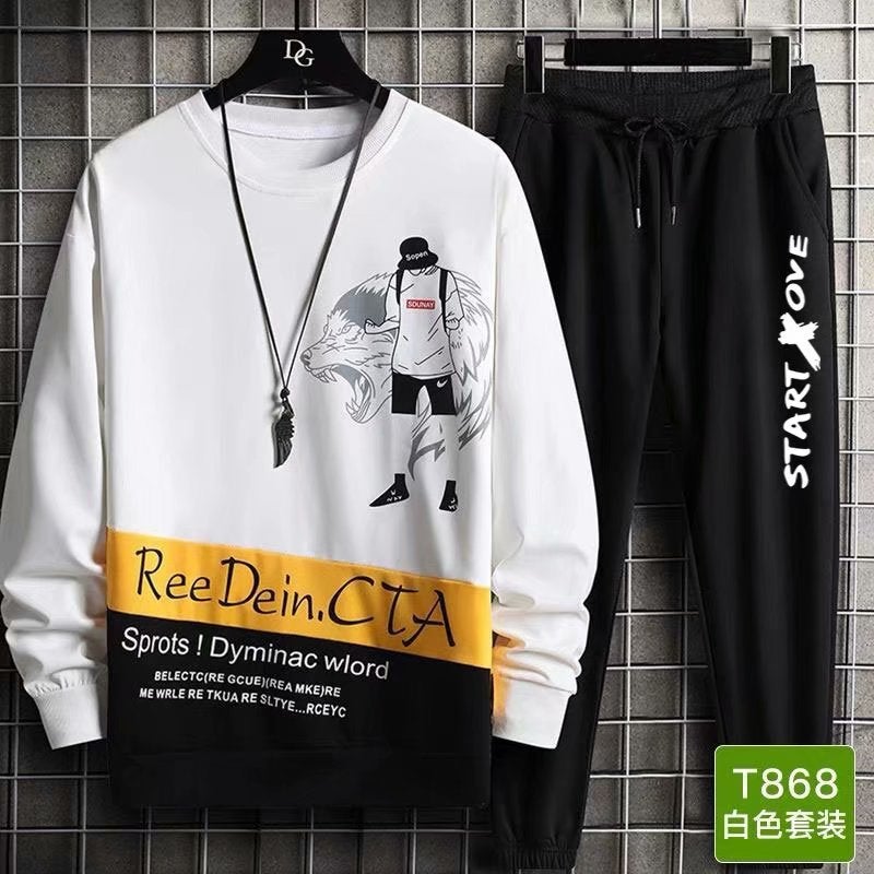 Autumn Pullover Sweatshirt Men's Casual Sports Suit Men's Junior High School Students Thin Coat Teenagers Round Neck Sweatshirt  - Image 5