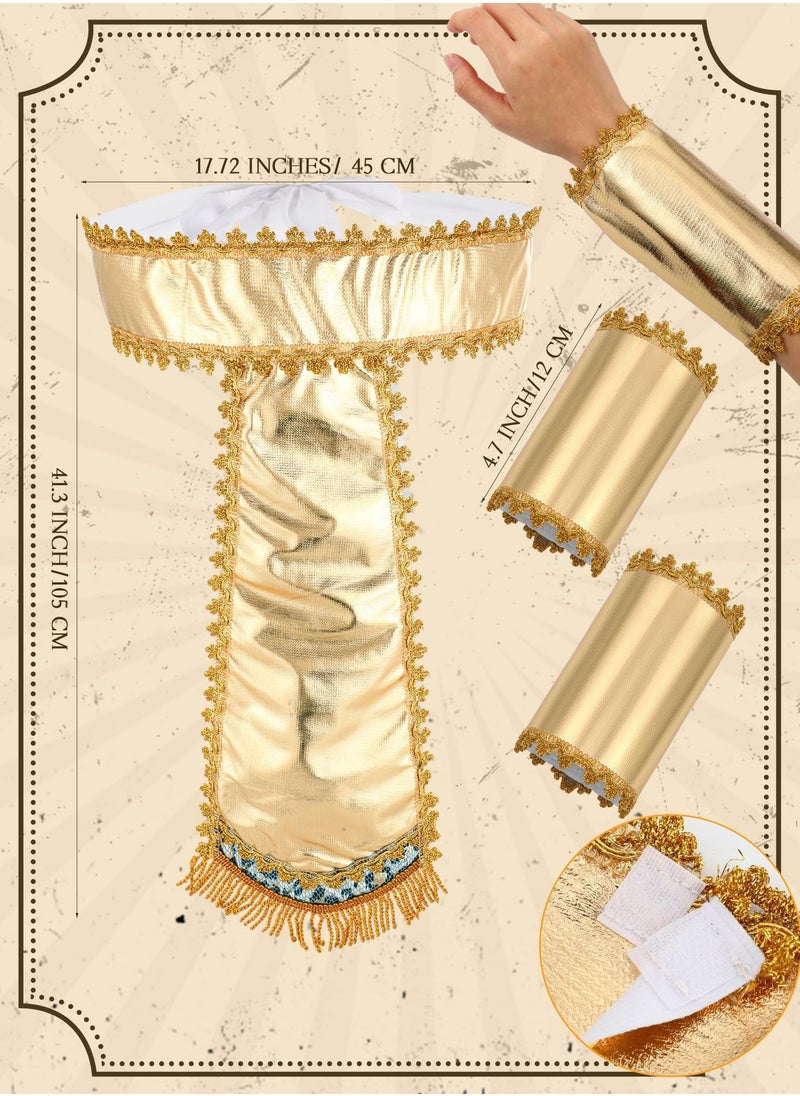 SYOSI - Egyptian Pharaoh Costume Cosplay Set, 5 Pcs Men Egyptian Costume for Masquerade Ball & Cosplay Party, Included Pharaoh Hat Egyptian Headpiece, Cuffs, Cobra King Cane, Egyptian Belt, Pharaoh Collar - Image 1
