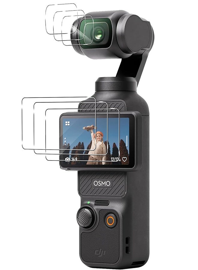 واقي عدسة وشاشة لـ DJI Osmo Pocket 3 واقي شاشة [3+3 قطع] زجاج مقسّى سهل التركيب - Image 1