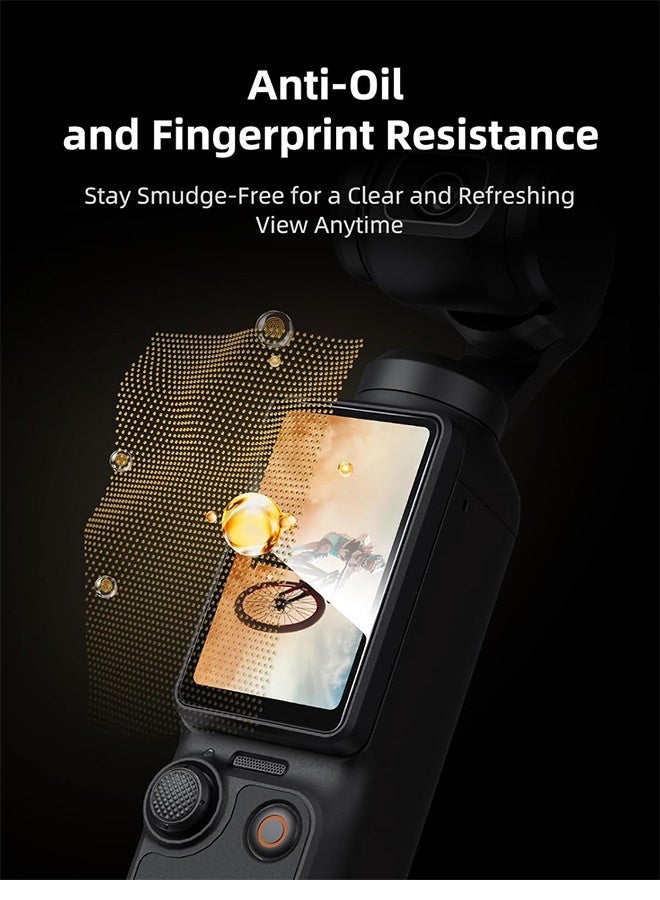 واقي عدسة وشاشة لـ DJI Osmo Pocket 3 واقي شاشة [3+3 قطع] زجاج مقسّى سهل التركيب - Image 4