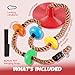 TURFEE Tree Swing for Kids Single Disk 6 Ft Outdoor Climbing Rope Carabiner 4 Ft Tree Strap Playground Accessories MultiColored Disc Swing SeatRed - Image 3