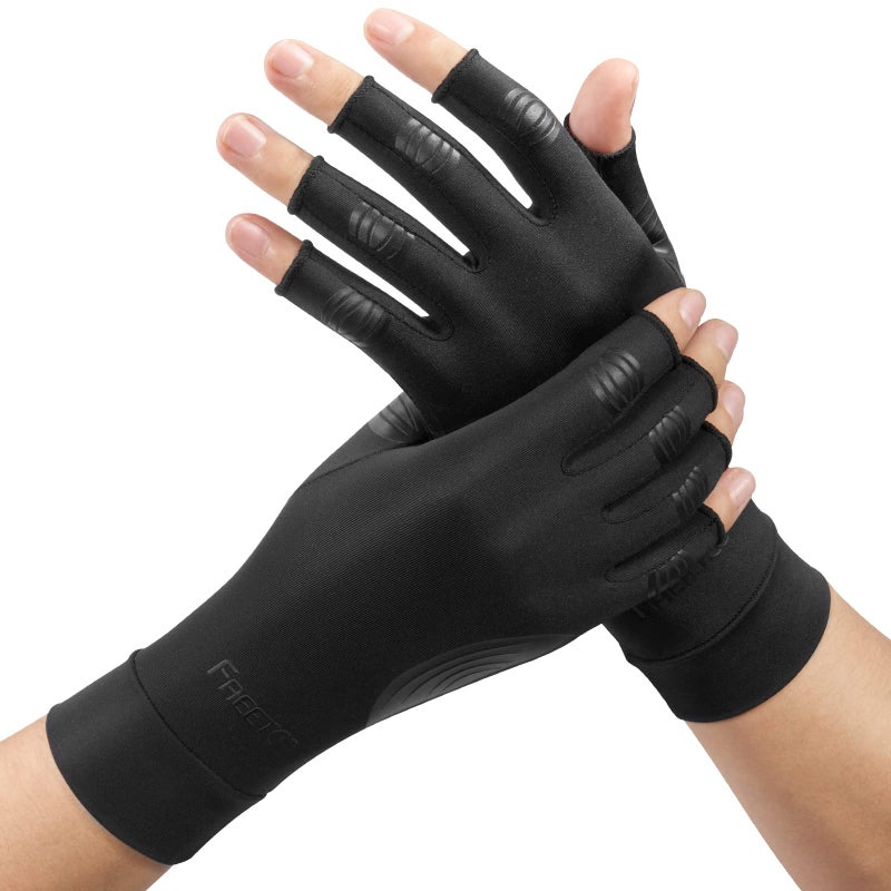 FREETOO FREETOO Copper Arthritis Gloves for Carpal Tunnel Pain Relief Strengthen Compression Gloves to Alleviate Hand PainsSwelling Fingerless Computer Typing Gloves for Rheumatoid Tendonitis WomenMenM