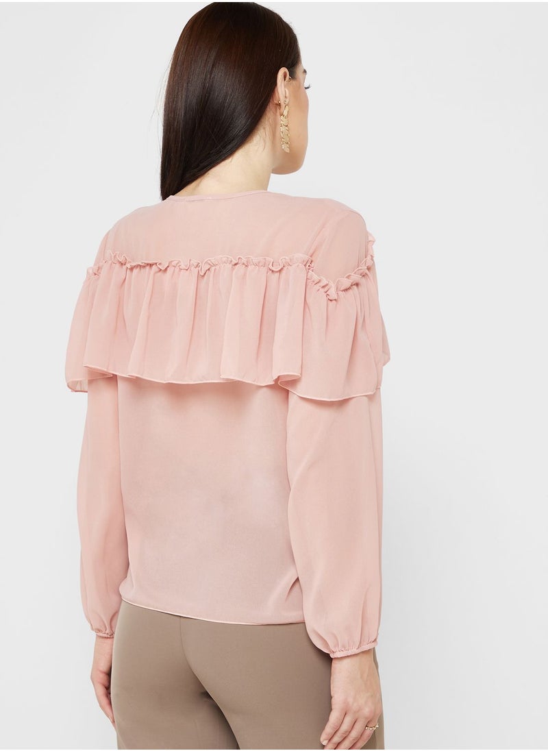 ELLA - Ruffle Layer V-Neck Top - Image 1