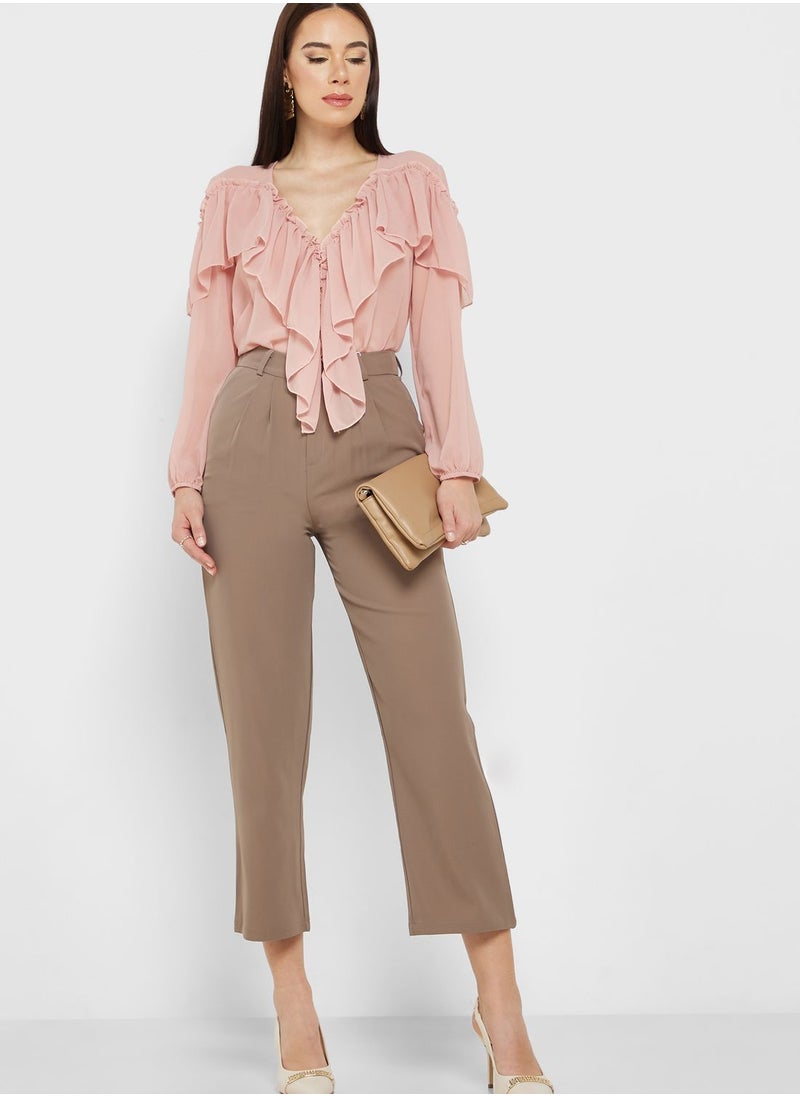 ELLA - Ruffle Layer V-Neck Top - Image 1