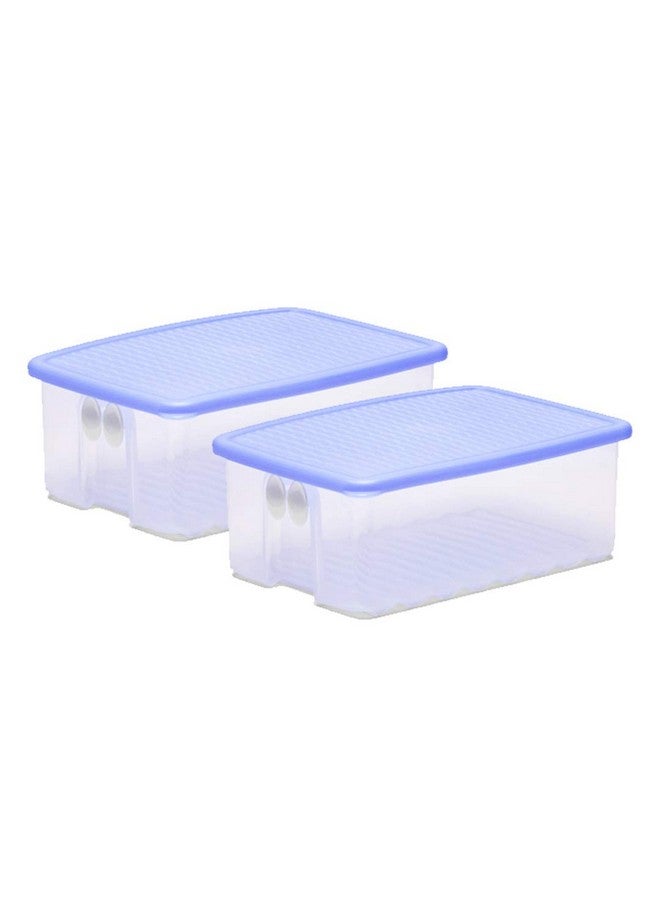 Tupperware Plastic Fruits And Vegetables Storer - 1.6 Litre, 2 Pieces, Blue - Image 1