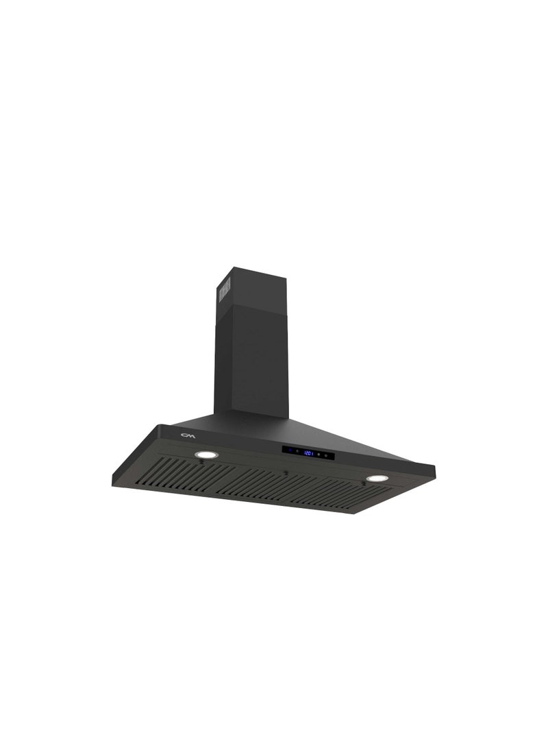 CM BUTTERFLY NERO - 60cm wall mounted hood, touch control 3 speeds black carbon/charcoal filters150-120 mm outlet 2 bulbs 220-240 V, 50 HZ total power : 200 W 1000 M3/h 1 motor 200w dBA 62 - Image 3