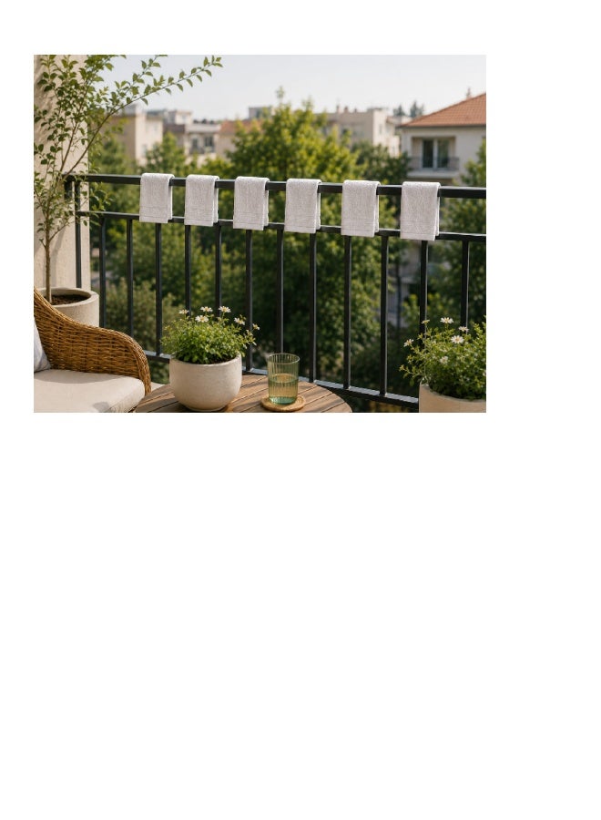 Amal 6 Piece Face Towel Set - 400 GSM 100% Cotton White - Highly Absorbent - Image 3