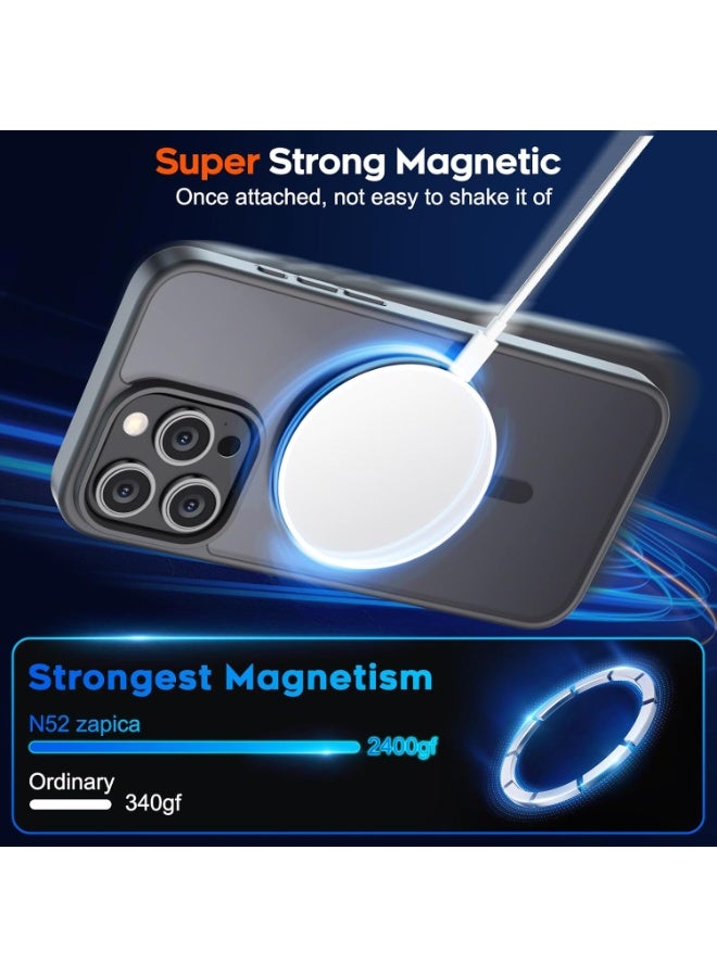 Magnetic Case for Iphone 12 Pro max Case [Compatible with wireless charging] [Shockproof Military Grade], Transparent Back Slim Bumper Cover Phone Case for iphone 12 pro max  (black) - Image 4