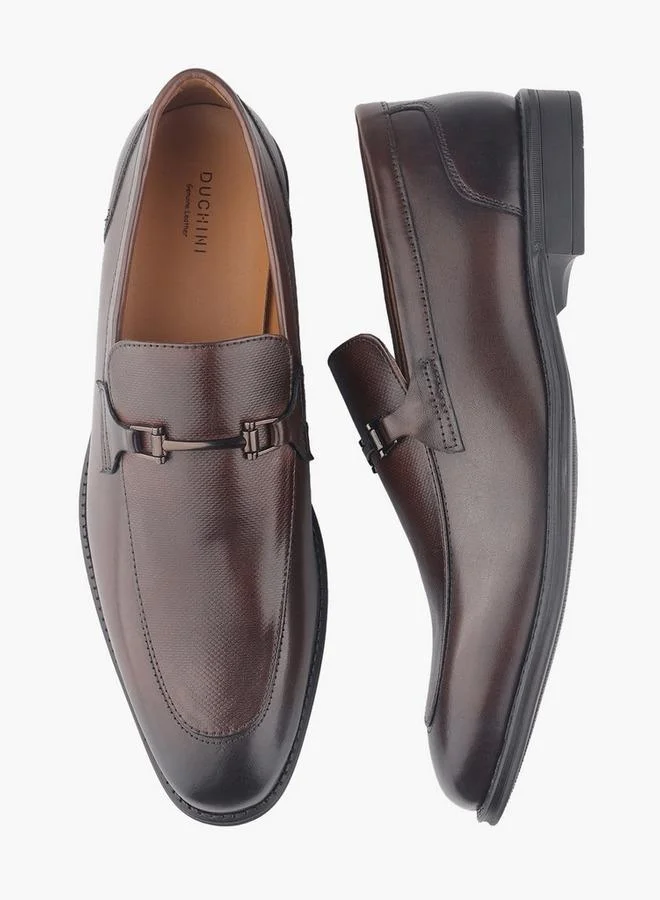 DUCHINI Men Metal Accent Slip-On Loafers